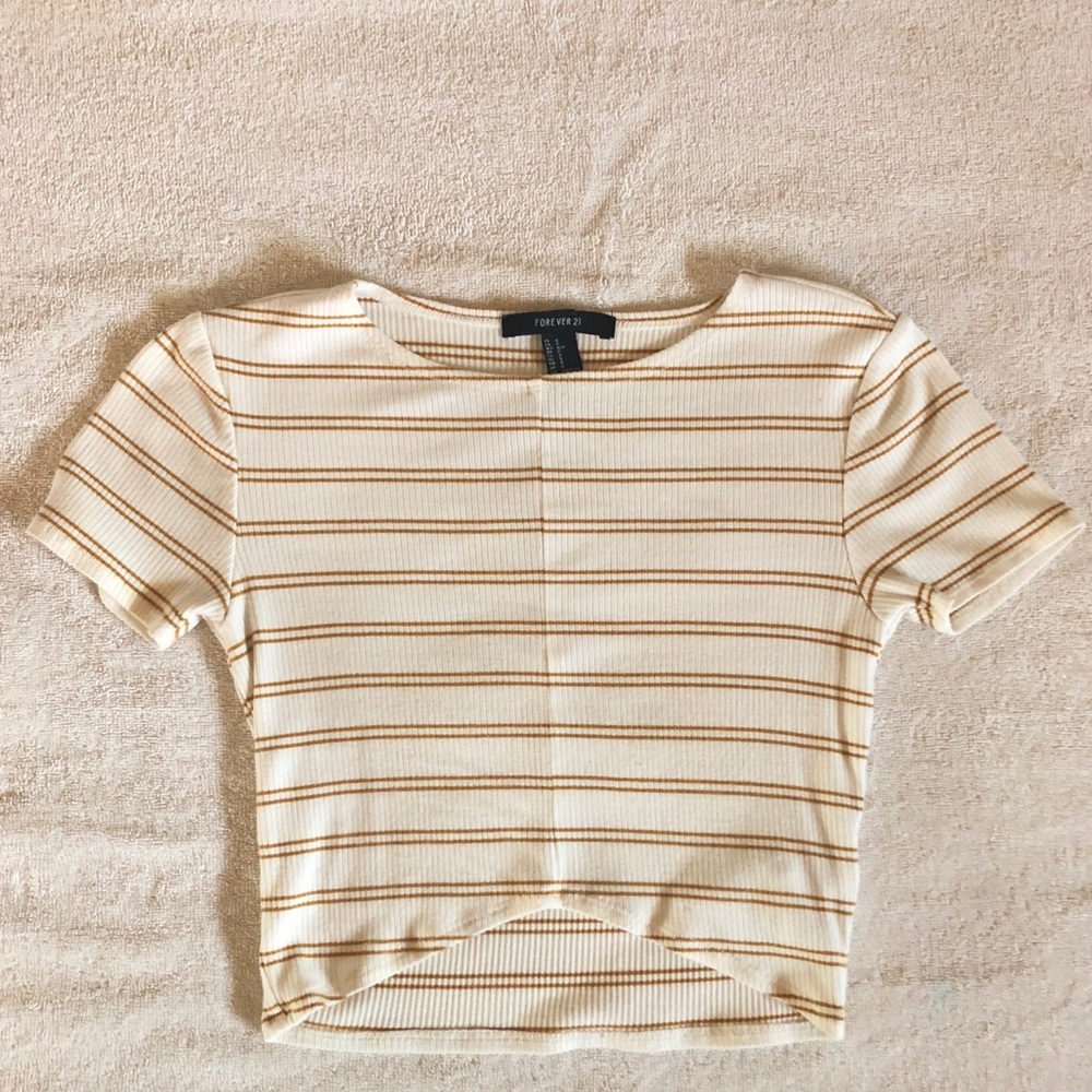 Forever 21 tight striped crop top size Small